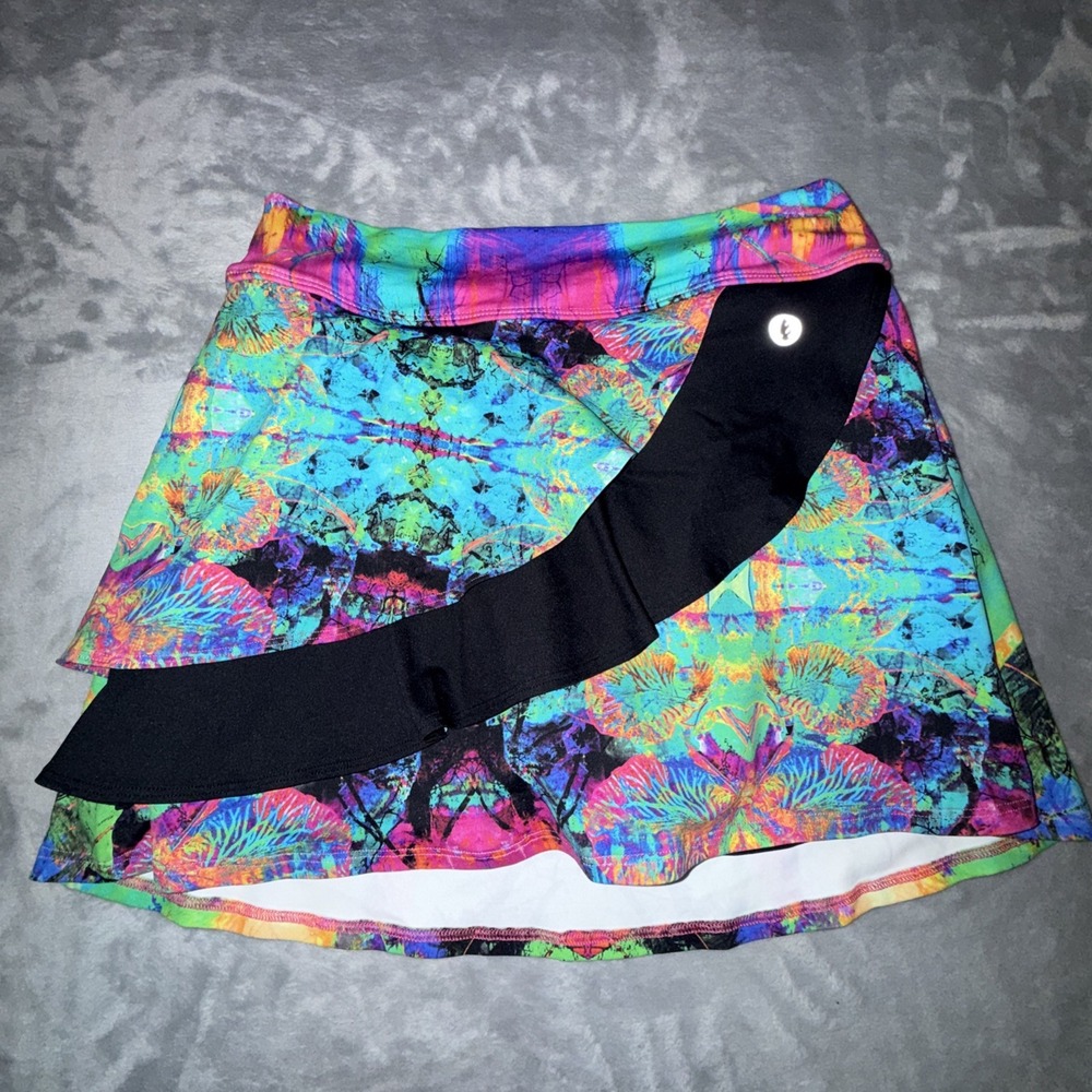Dona Jo Brand Skort Tennis Pickleball Golf Abstract Psychedelic Sz 2 (L) Active